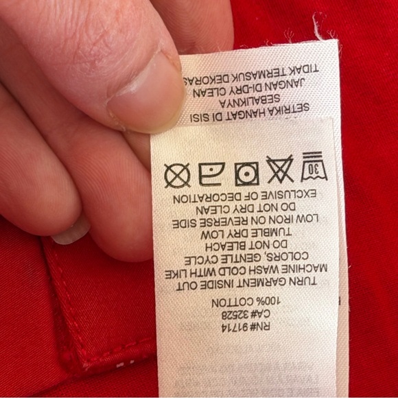 A|X Armani Exchange Men’s Red Pants 100% Cotton Size 33 - Picture 14 of 14